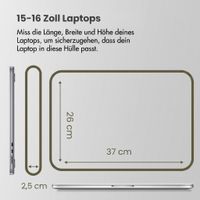 Accezz Laptop Hülle 15-16 Zoll - Laptop Sleeve - Schwarz