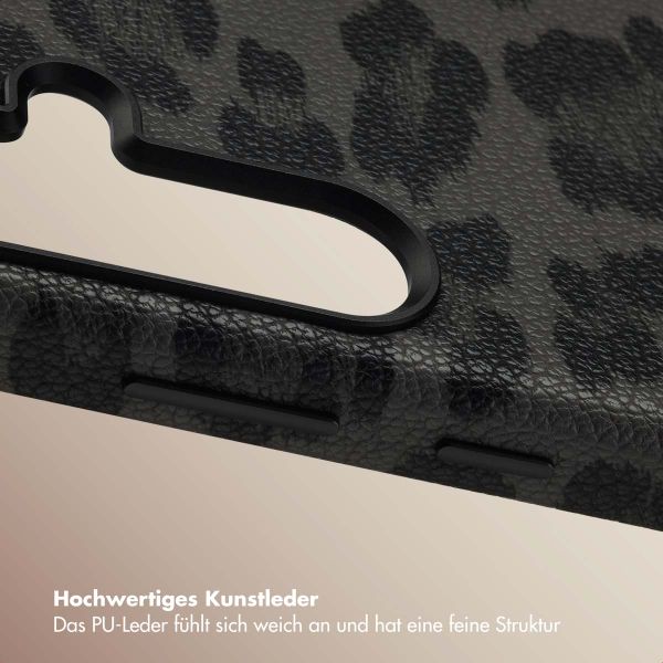 Selencia Sabi Backcover Leopardenmuster mit MagSafe Samsung Galaxy S25 - Midnight Black