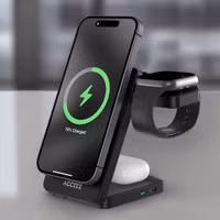 Accezz 3-in-1 Faltbares Kabelloses MagSafe Ladegerät - 20 Watt - Schwarz