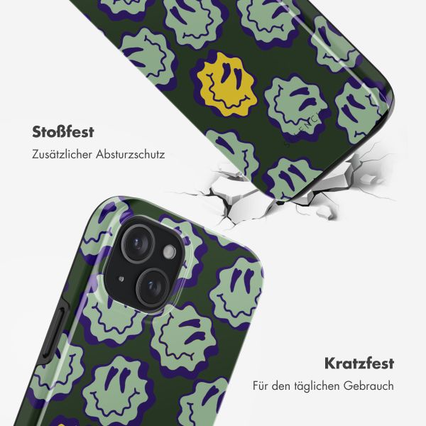 Selencia Vivid Rückabdeckung mit MagSafe Apple iPhone 15 - Wavy Smiley Green