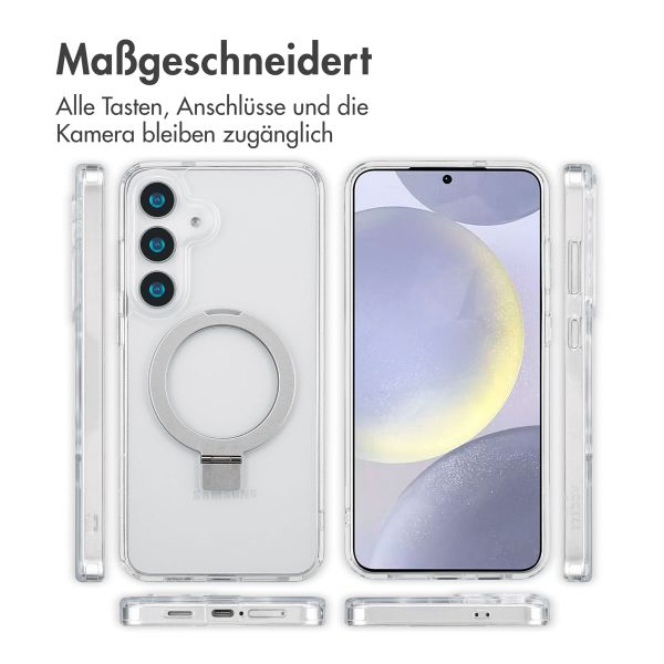 Accezz Ring Stand Backcover mit MagSafe für das Samsung Galaxy S25 Plus - Transparent