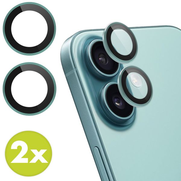 imoshion 2er-Pack Objektivschutz für Kamera für das Apple iPhone 16 / 16 Plus - Teal