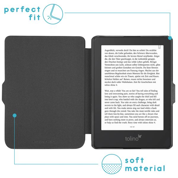 imoshion Slim Hard Case Sleepcover für das Kobo Clara 2E / Tolino Shine 4 - Schwarz