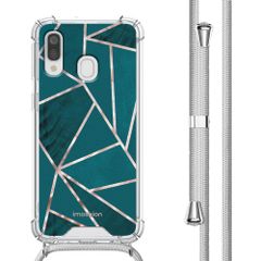 imoshion Design Hülle mit Band für das Samsung Galaxy A40 - Petrol Green Graphic