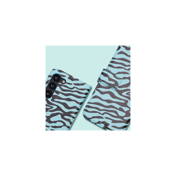 imoshion Design Klapphülle Samsung Galaxy S23 - Black Blue Stripes