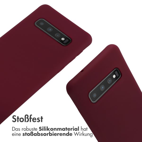 imoshion Silikonhülle mit Band für das Samsung Galaxy S10 - Dunkelrot