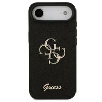 Guess 4G Metal Logo Back Cover mit Glitter Apple iPhone Air - Schwarz