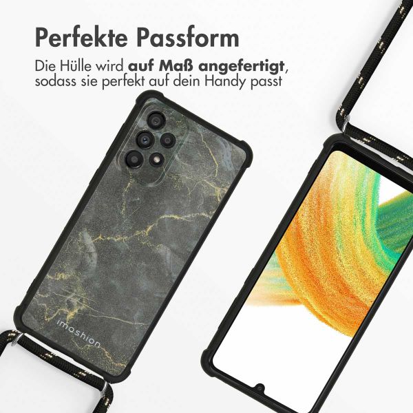 imoshion Design Hülle mit Band für das Samsung Galaxy A33 - Black Marble