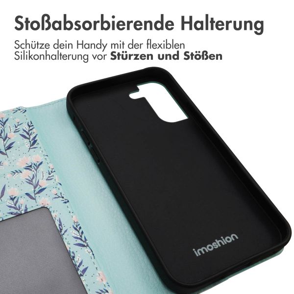 imoshion Design Klapphülle Samsung Galaxy S21 FE - Blue Flowers