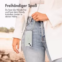 imoshion Design Hülle mit Band Apple iPhone 14 - Smoke Green Flowers