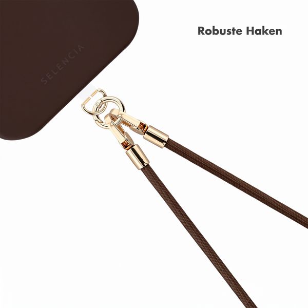 Selencia Universal Handyband mit 2 Haken - verstellbar - Choco Brown