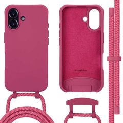 imoshion Color Backcover mit abnehmbarem Handykette und MagSafe Apple iPhone 16 - Raspberry
