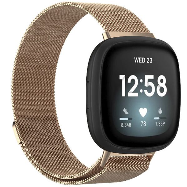 imoshion Magnetisches Milanaise Armband für das  Fitbit Versa 4/ 3 / Sense (2) - Rosé gold