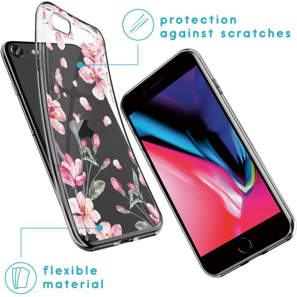 imoshion Design Hülle iPhone SE (2022 / 2020) / 8 / 7 / 6s - Blume - Rosa