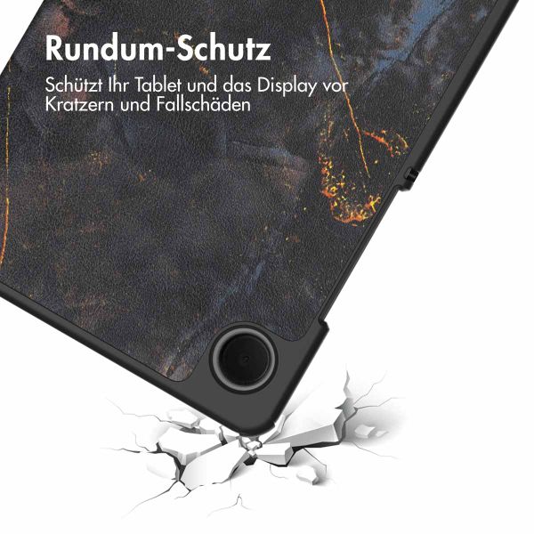 imoshion Design Trifold Klapphülle für das Samsung Galaxy Tab A9 8.7 Zoll - Black Marble