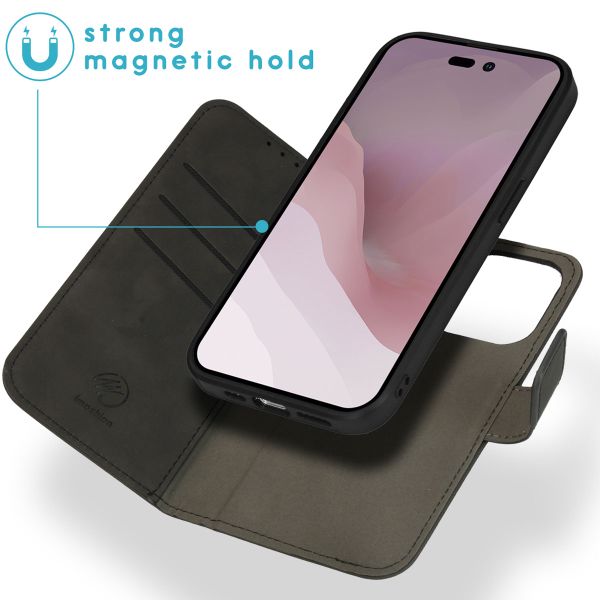 imoshion Entfernbare 2-1 luxuriöse Klapphülle für das Apple iPhone 14 Pro - Schwarz