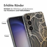 imoshion Design Hülle Samsung Galaxy S24 - Golden Leaves Transparent