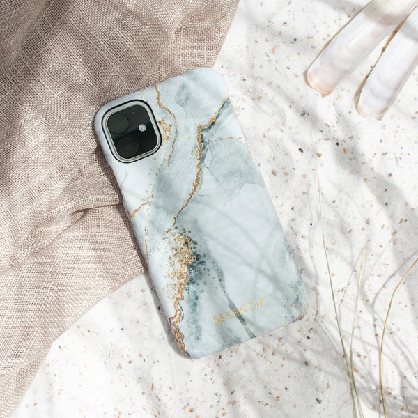 Selencia Maya Fashion Backcover iPhone 12 (Pro) - Marble Stone