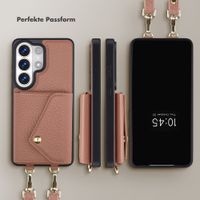 Selencia Sera HandyHülle mit Kordel und Umschlag-Kartenhalter Samsung Galaxy S26 Ultra - Old Pink