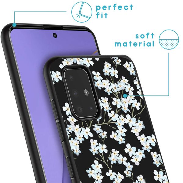 imoshion Design Hülle Samsung Galaxy A51 - Blume - Weiß / Schwarz