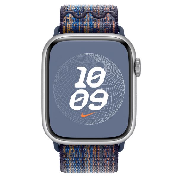Apple Nike Sport Loop Armband für das  Apple Watch Series 1 t/m 11 / SE / Ultra (44/45/46/49 mm) - Game Royal & Orange