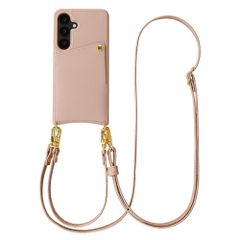 Selencia Nova HandyHülle mit Kordel und Kartenhalter Samsung Galaxy S25 / S24 - Dusty Rose