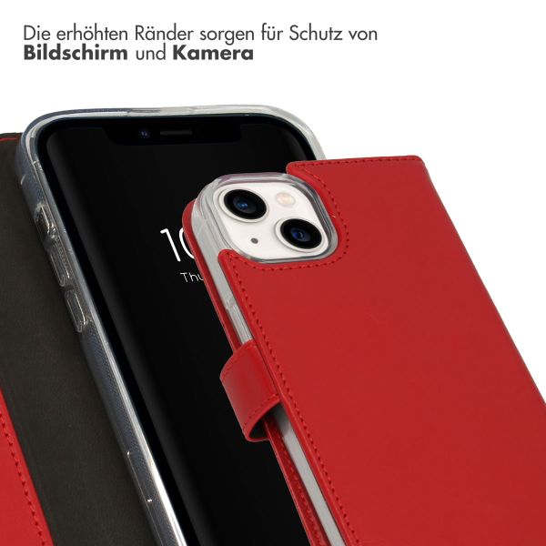 Selencia Echtleder Klapphülle Apple iPhone 14 - Rot