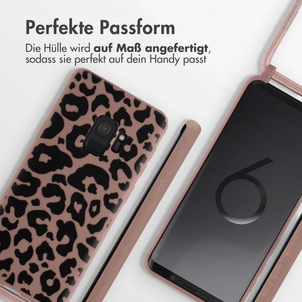 imoshion Silikonhülle design mit Band für das Samsung Galaxy S9 - Animal Pink