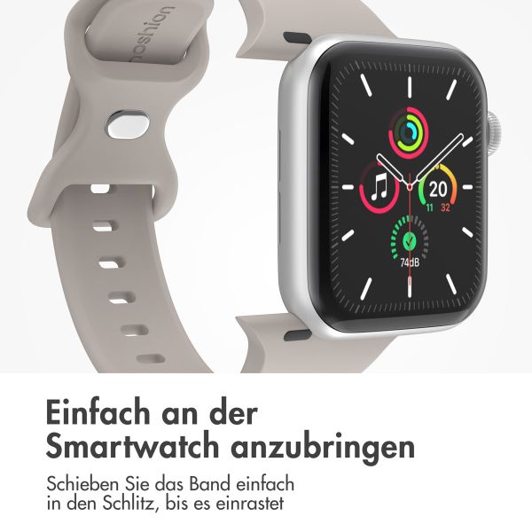 imoshion Silikon-Armband⁺ für  Apple Watch Series 1 t/m 9 / SE (38/40/41 mm) | Series 10 / 11 (42 mm) - Größe S/M - Stone