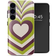 Selencia Vivid Back Cover Samsung Galaxy S24 - Double Hearts Plum Fern