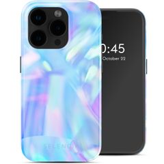 Selencia Vivid Tough Back Cover mit MagSafe für das iPhone 15 Pro - Holographic Blue Dream