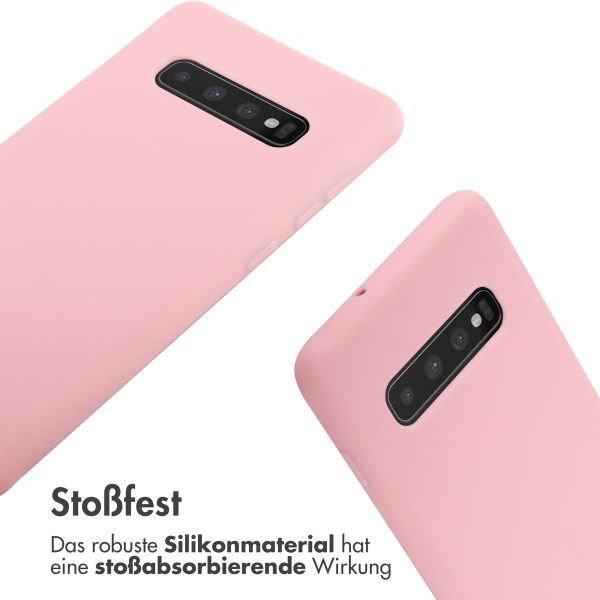 imoshion Silikonhülle mit Band für das Samsung Galaxy S10 Plus - Rosa