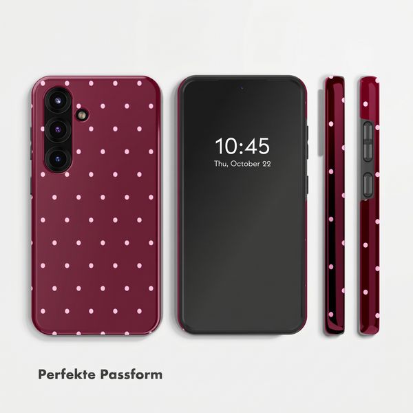 Selencia Vivid Back Cover Samsung Galaxy S25 - Happy Dots Burgundy