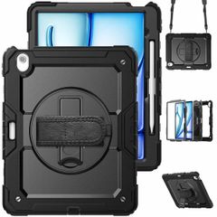 Accezz ﻿Robustes Back Cover mit Schultergurt Apple iPad Air 13 Zoll (2025) M3 / (2024) M2 - Schwarz