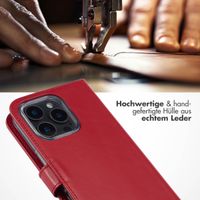 Selencia Echtleder Klapphülle Apple iPhone 16 Pro - Rot