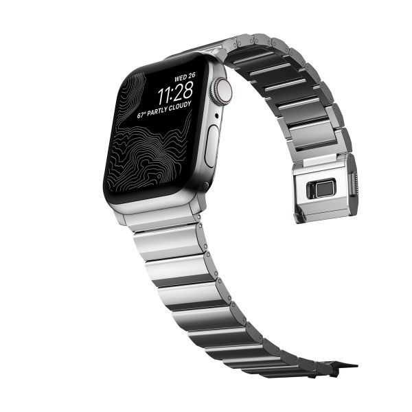 Nomad Magnetisches Stahlgliederarmband für die Apple Watch Series 1 bis 10 / SE / Ultra (2) (44/45/46/49 mm) - Silber