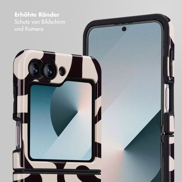 Selencia Vivid Back Cover Samsung Galaxy Z Flip 6 / Flip 7 FE - Art Wave Black