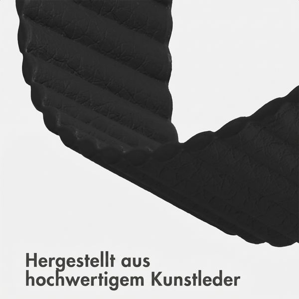 imoshion Magnetisches Kunstlederarmband für Apple Watch | 44/45/46/49 mm - Schwarz