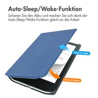 imoshion Canvas Sleepcover Klapphülle Pocketbook Verse / Verse Pro / Verse Pro Color / Vivlio Light / Light HD - Dunkelblau