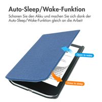 imoshion Canvas Sleepcover Klapphülle für das Pocketbook Verse / Verse Pro / Vivlio Light / Light HD - Dunkelblau