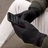 Selencia Touchscreen-Handschuhe mit Wildleder-Optik - Herren - Größe L - Schwarz