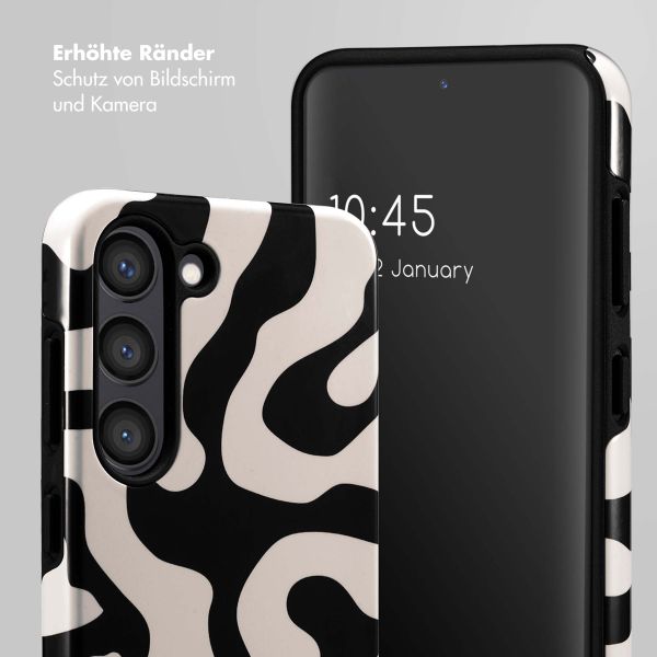 Selencia Vivid Tough Back Cover für das Samsung Galaxy S23 - Art Wave Black