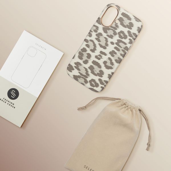 Selencia Sabi Backcover Leopardenmuster mit MagSafe Apple iPhone 16 - Soft Ivory