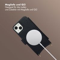 Selencia Riva Bookcase mit MagSafe und Handgelenkband Apple iPhone 14 / 13 - Schwarz