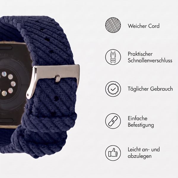 imoshion Cord Armband für Apple Watch | 38/40/41/42 mm - Dunkelblau