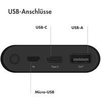 imoshion Powerbank - 6000 mAh - Schnelles Aufladen - Schwarz