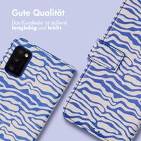 imoshion ﻿Design Klapphülle für das Samsung Galaxy A41 - White Blue Stripes