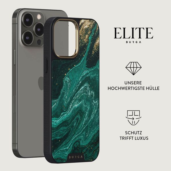 Burga Elite Gold Backcover für das iPhone 15 Pro Max - Emerald Pool