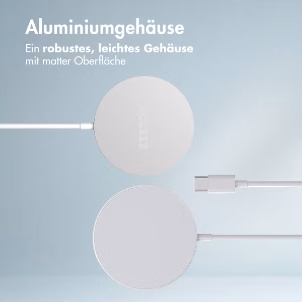Accezz Wireless Charger USB-C - Drahtloses MagSafe und Qi2-Ladegerät - 1 Meter - Weiß
