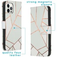 imoshion Design TPU Klapphülle iPhone 12 (Pro) - White Graphic